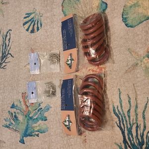 Oak Wood curtain rings with hooks bundle